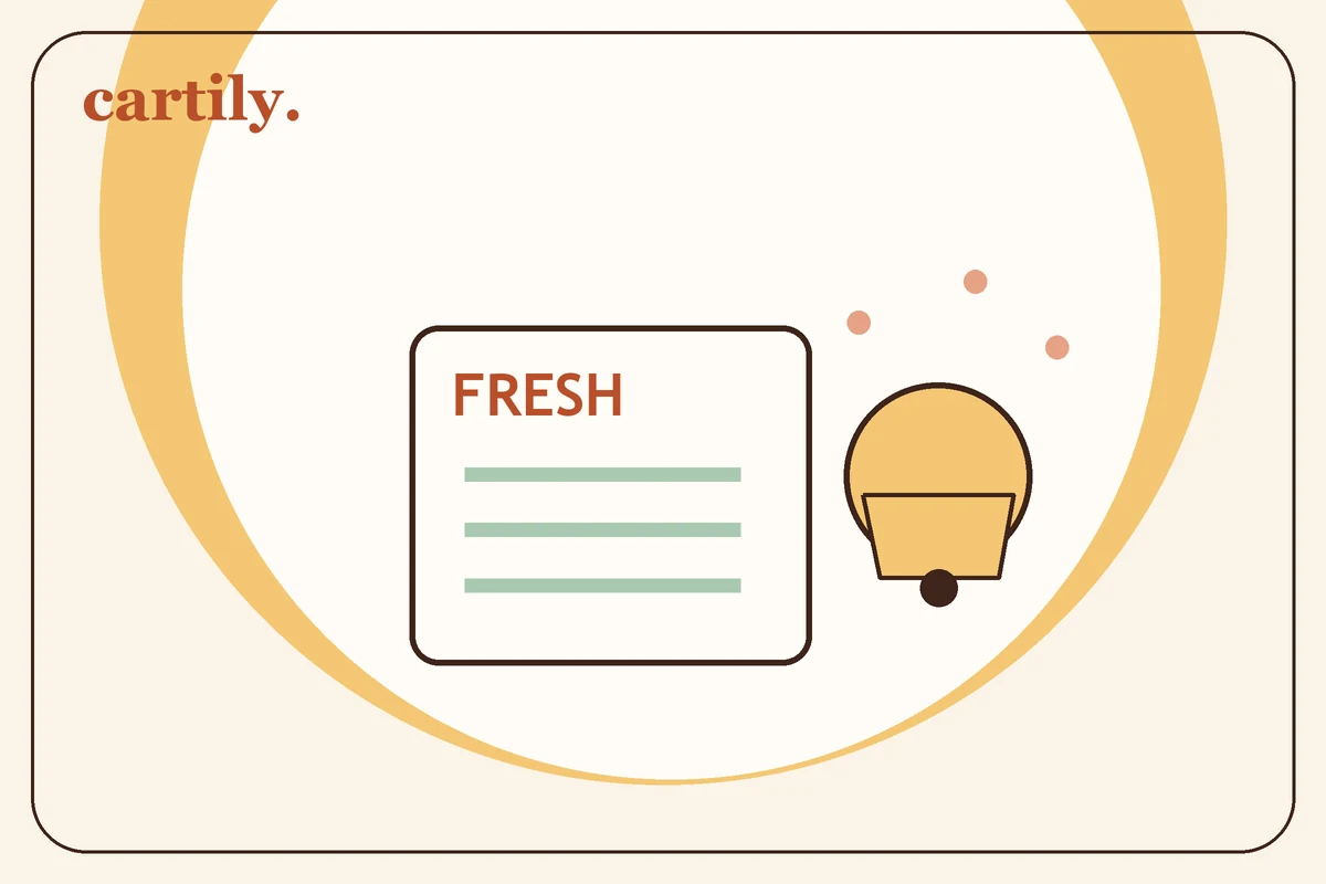 Illustration of a fresh-batch note beside a notification bell.