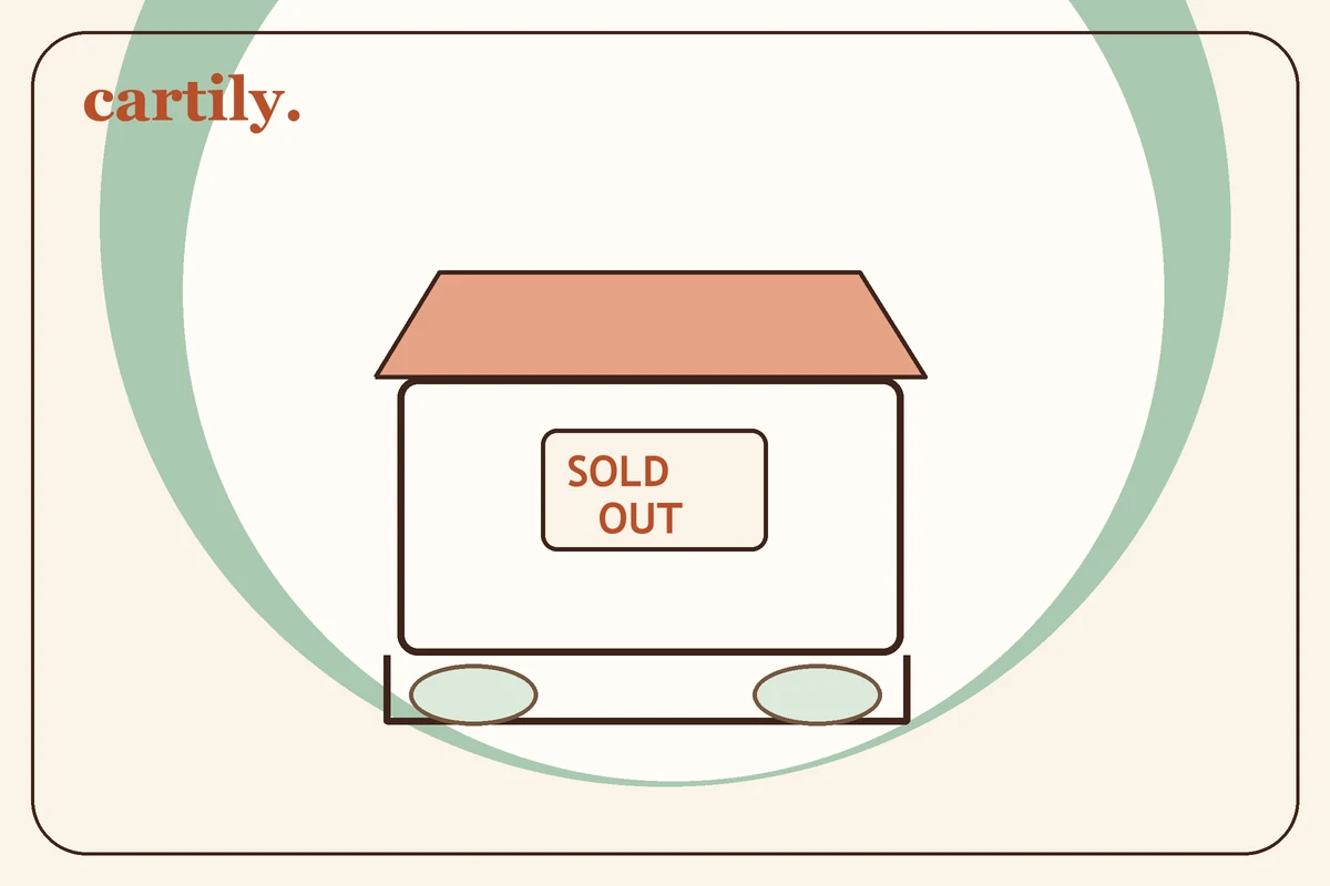 Illustration of a roadside stand with a sold-out sign.